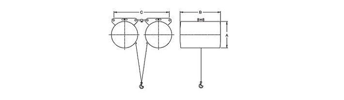 DONGSUNG串聯(lián)式氣動平衡器尺寸圖