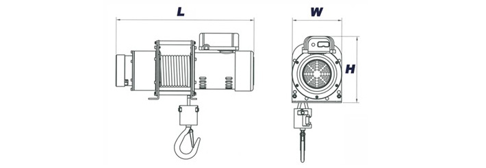 DU-204小型卷揚(yáng)機(jī)產(chǎn)品尺寸圖