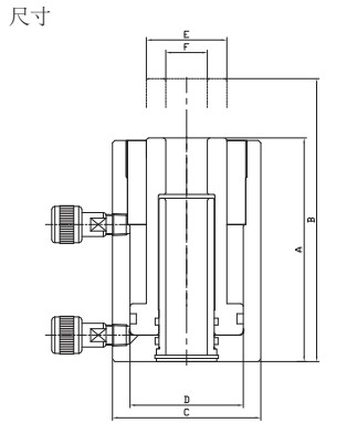 DCHW中空雙作用液壓千斤頂尺寸圖