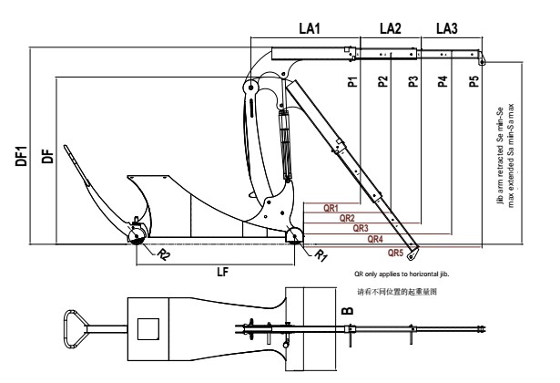 德國Hydrobull電池驅(qū)動小型起重機尺寸圖