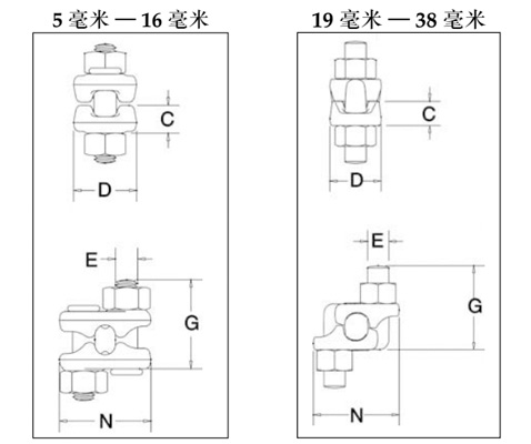 科索比FIST GRIP（G-429）卡頭尺寸圖