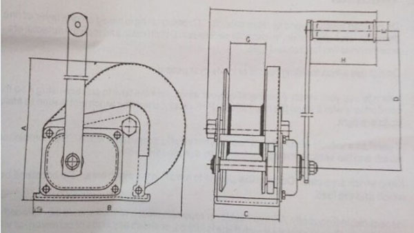 不銹鋼手搖絞車尺寸圖