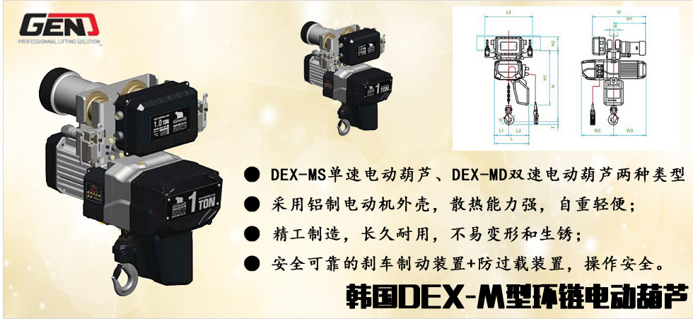 韓國DEX-M型進口環(huán)鏈電動葫蘆圖