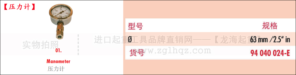 德國JUNG千斤頂配件：壓力計(jì)